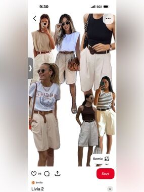 Parisian experiment city gal !!! Old moneyHigh-Waist Cream Pleated Women's Short